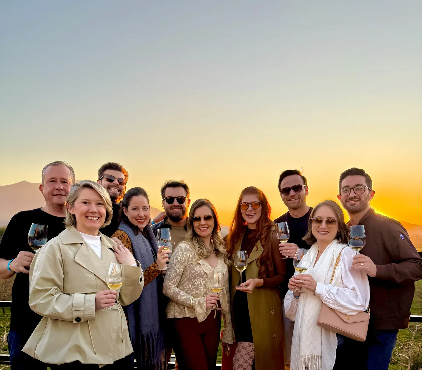Turma do Mastermind Imperium ao pôr do sol, no Chile